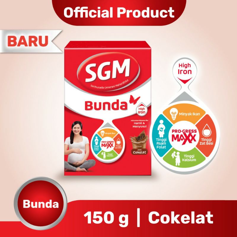 SGM Bunda Pro-GressMaxx Tinggi Zat Besi Susu Bubuk hamil dan menyusui | 150GR