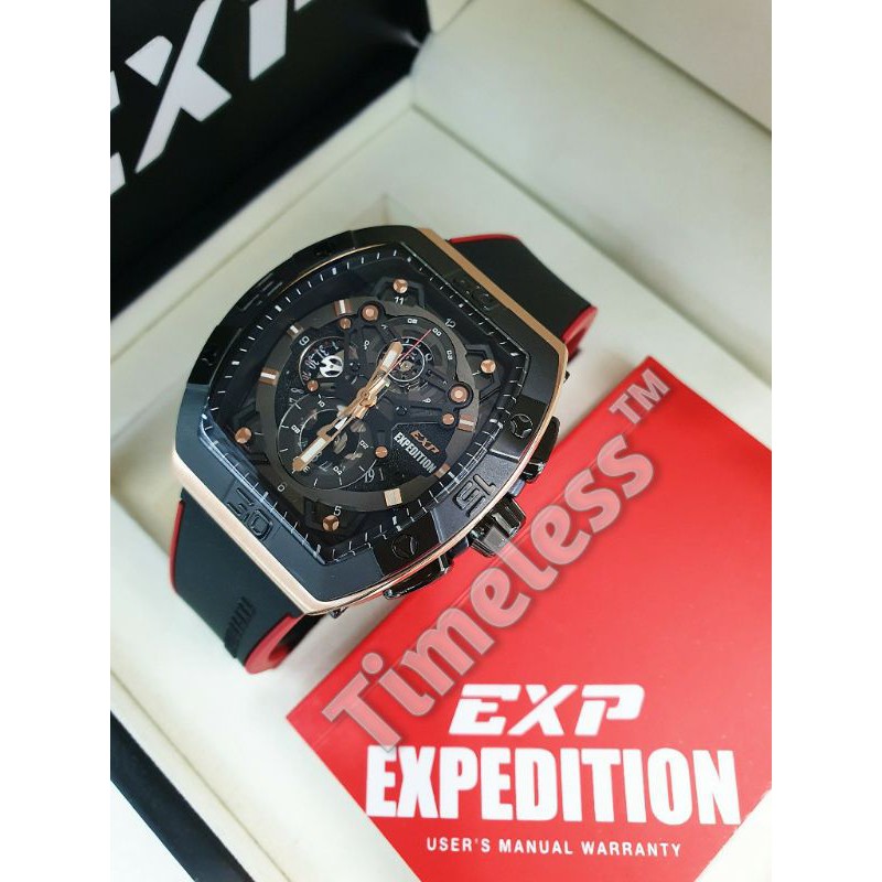 Jam tangan pria New Expedition EXP E 6800 M Black Rosegold