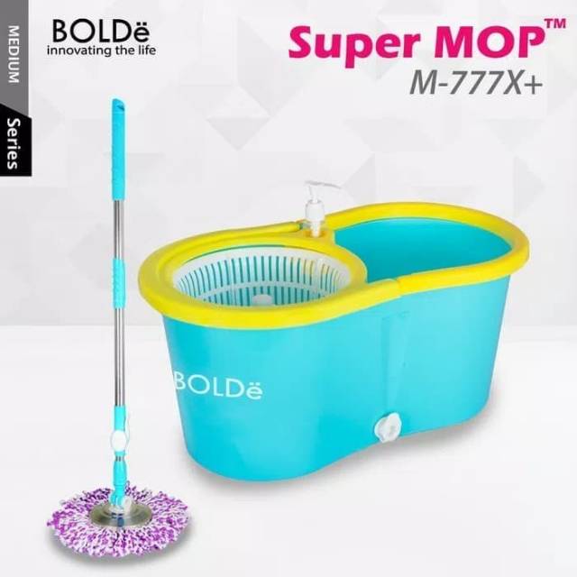 Alat Pel Super Mop BOLDe M-777X+ Atau Unicorn (Botol + Lubang Drainase) - Asli - SuperMop