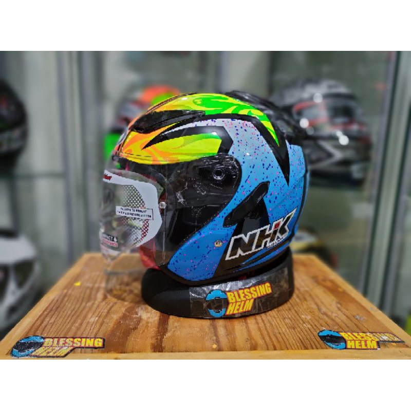 HRLM OPEN FACE NHK R1 KAREL WINTER BLUE PINK DOBLE VISOR