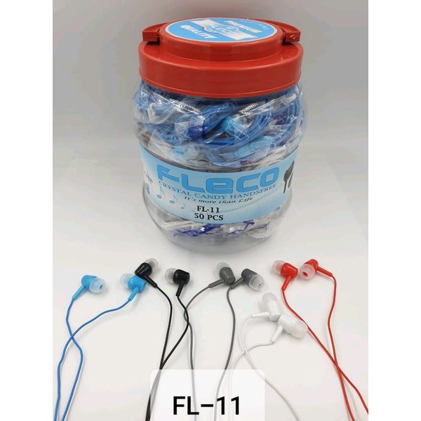 Dijual handfree headset earphone hf fleco FL-11 super bass stereo setoples isi 50biji Berkualitas