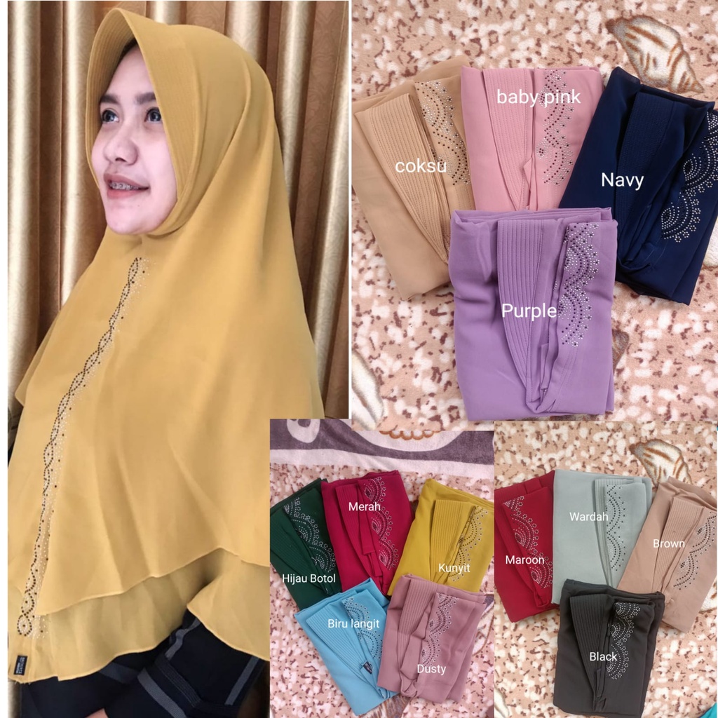 KERUDUNG BERGO KHIMAR PAYET JERSY BABYDOLL 2 LAYER DENGAN MOTIF GELOMBANG DI BAGIAN TENGAH KERUDUNG,BAHAN YANG DINGIN, TIDAK MUDAH RUSAK, TAHAN LAMA  SERTA TIDAK TEMBUS PANDANG