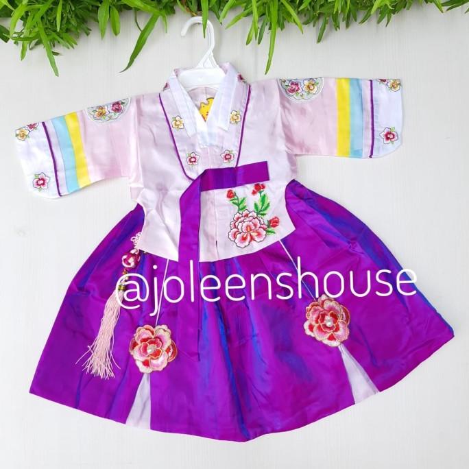 Hanbok Kecil Ungu 1-3 /Baju Kostum Korea Bayi Perempuan