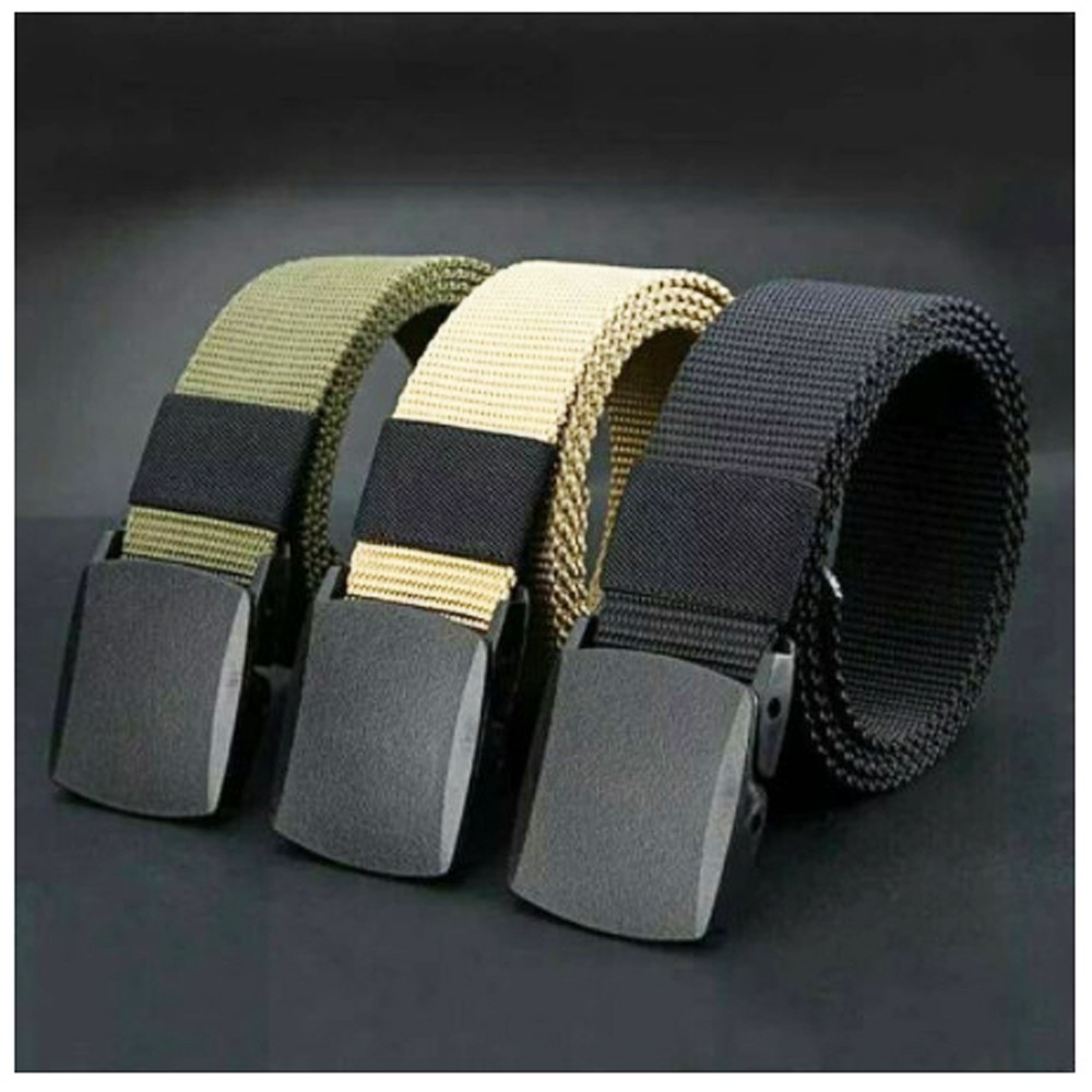 SHOPEE 6.6 SUPER SALE!! [FASHIONABLE] - Rhodey Tali Ikat Pinggang Pria Anti Xray Plastik Canvas Non Metal Automatic Buckle