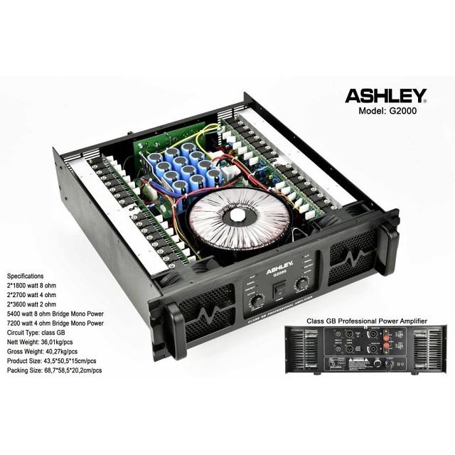 Power Amplifier Ashley G2000 7200 Watt Class Gb Original 82