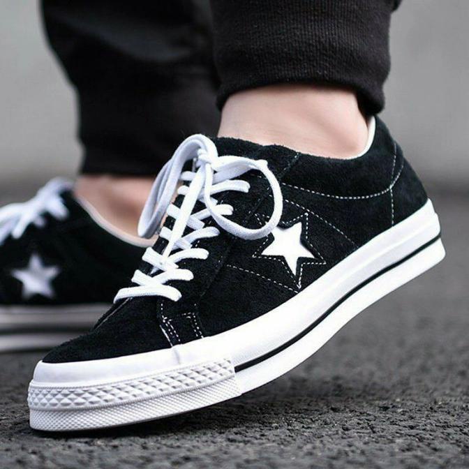 Converse One Star Black White Suede Original Bnib Resmi Pt Map Cn57572