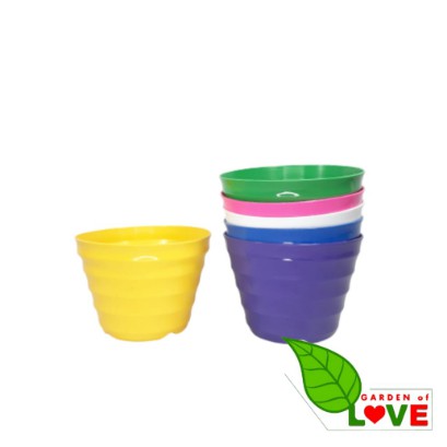 Pot Bunga 15cm / King Mado 15 Pink - Toko Pot Plastik Tanaman Hias Grosir Murah 15 Cm Bk Pot Twon 15