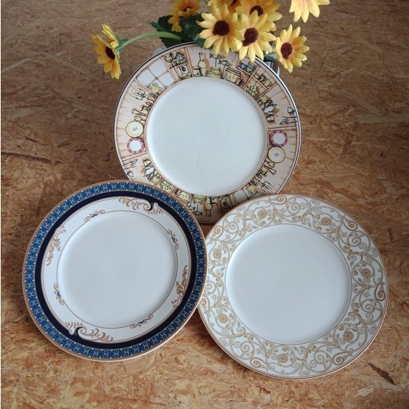 01116 Piring Salad Keramik Motif / Piring Keramik Motif / Piring  Salad Motif