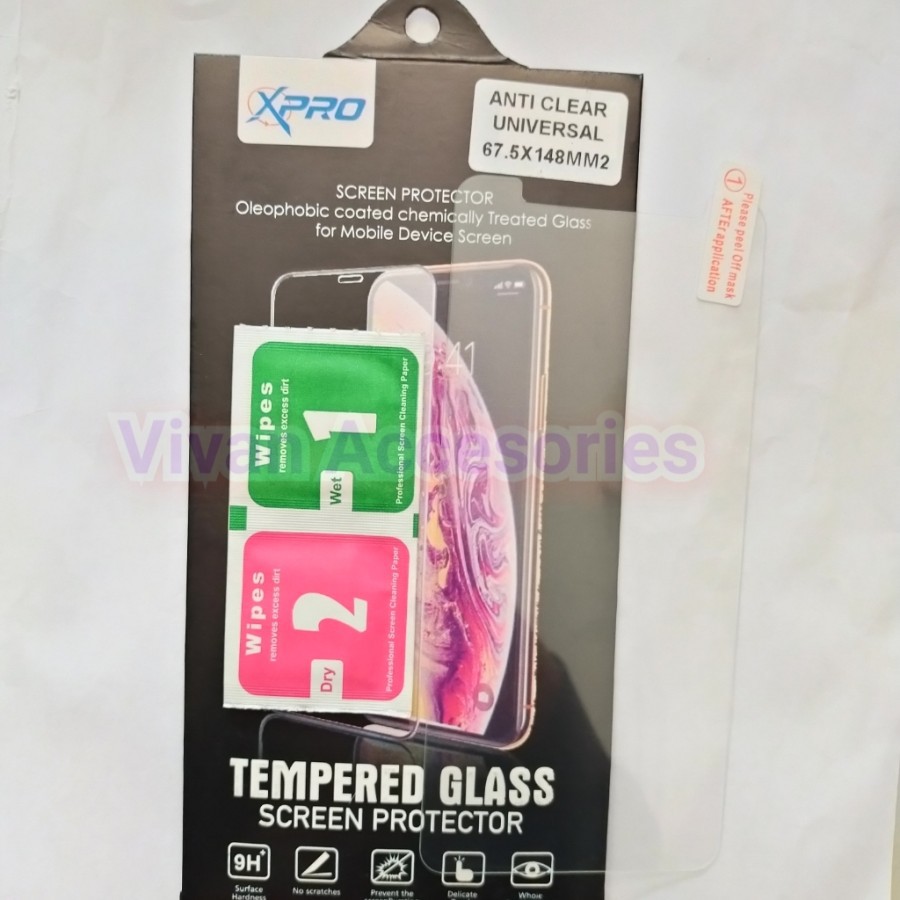 Tempered Glass/Anti gores universal(67.5x148.5mm2)