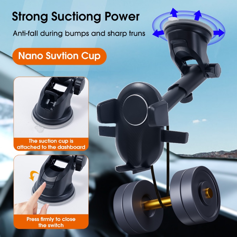 360 ° Bracket Dudukan Handphone Gps Universal Multifungsi Dengan Kop Perekat