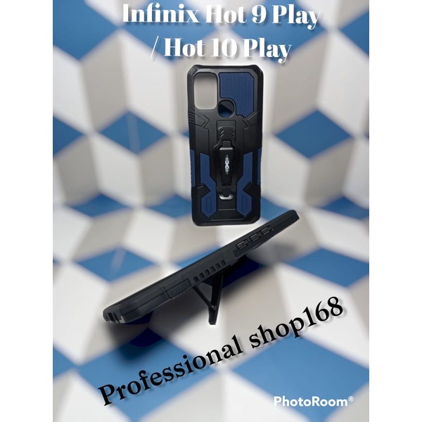 PS - INFINIX HOT 9 PLAY / HOT 10 PLAY CASE ROBOT CASE I-CRYSTAL SERIES STANDING HARDCASE KLIP CASE C