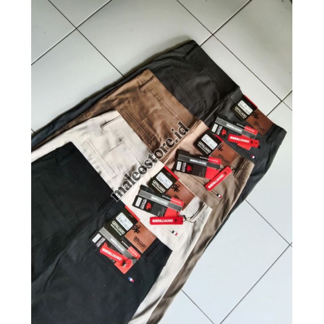 Celana Panjang Slimfit Chino/Cino/Chinos Pria/Cowok Standar - Krem(Cream)/Abu(Grey)/Hitam(Black)