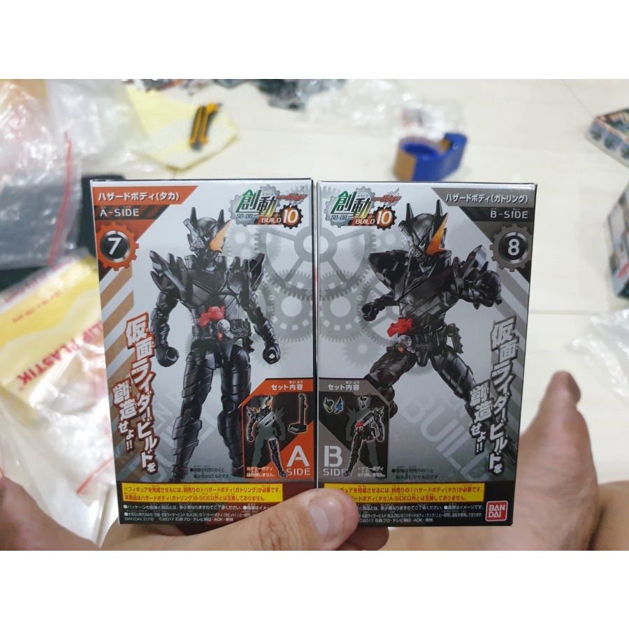 1 SET SHODO SODO BUILD 10 KAMEN RIDER BUILD HAZARD TAKA GATLING ORI