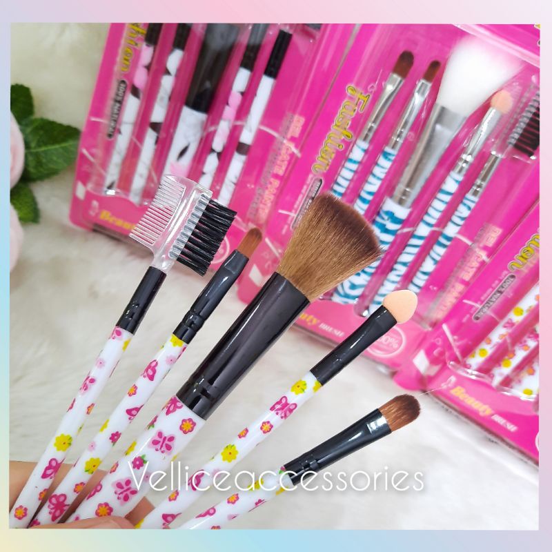 BRUSH BLUSH ON MAKE UP 5 IN 1/ KUAS LENGKAP ROSE