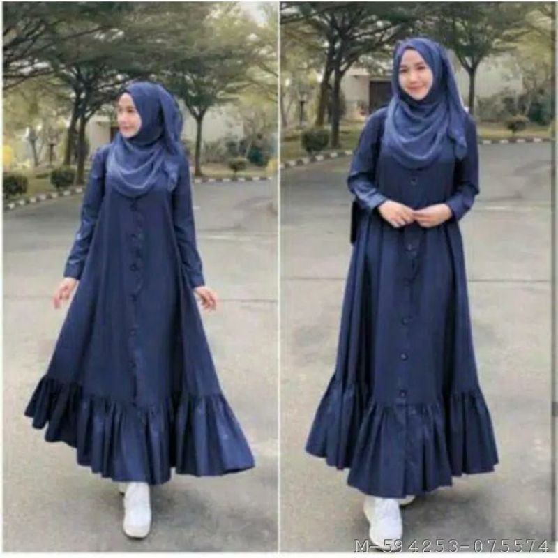 DRESS MUSLIM WANITA PEONI MOSCREPE VHAG-007