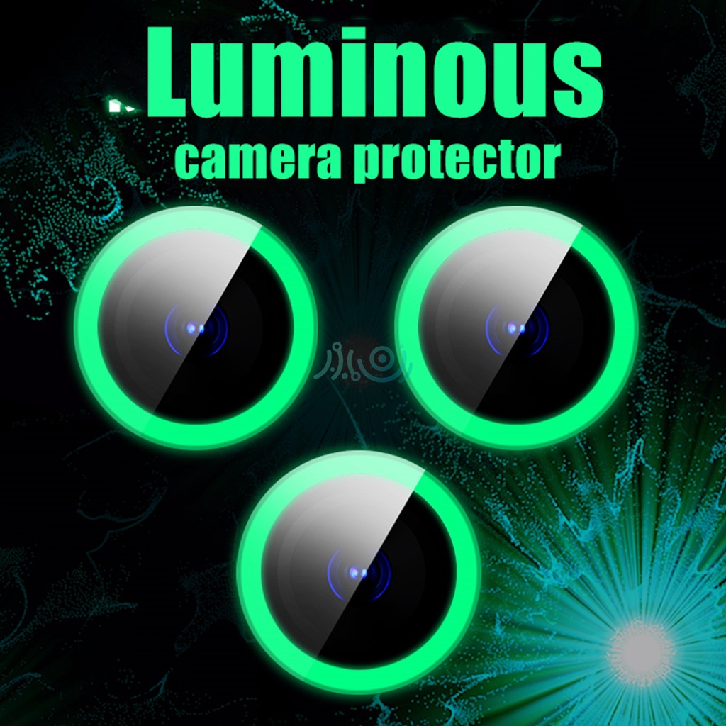 Luminous Lens iPhone 12 Pro Max 11 Pro max Metal Ring Glass Full Cover Camera Lens Protectors for iPhone 12mini 11/12pro Protective Cap