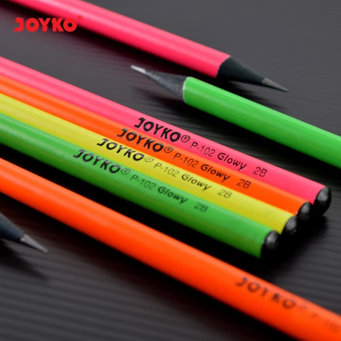 

TULIS-ALAT- BUNDLING 4 PCS PENCIL PENSIL JOYKO P-102 2B GLOWY -ALAT-TULIS.