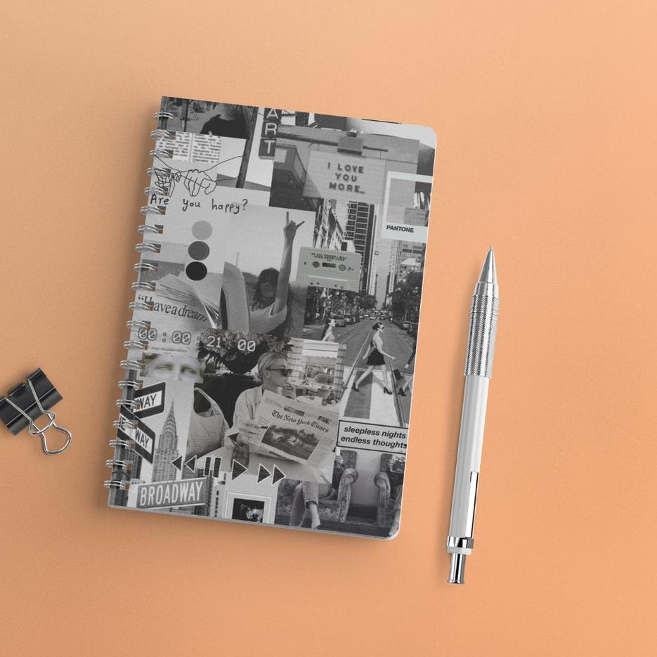 

[KODE DLWBM] Notebook Aesthetic Edition 1 Lined Grid Dot Ukuran A5 Ring Spiral Jurnal Catatan Buku Spiral Binder