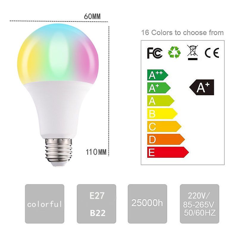 Lampu Bohlam 10W LED RGB Berubah Warna Warni Remote control original lampu Hias Warna Warni Lampu Kamar tidur