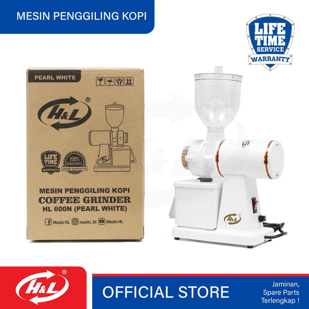 HL Electric Coffee Grinder HL 600N / Mesin Giling Kopi Warna Putih