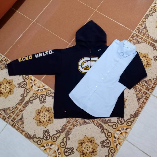 Hoodie pria Ecko ultd outwear atasan outdoor cowok lengan panjang longsleeve