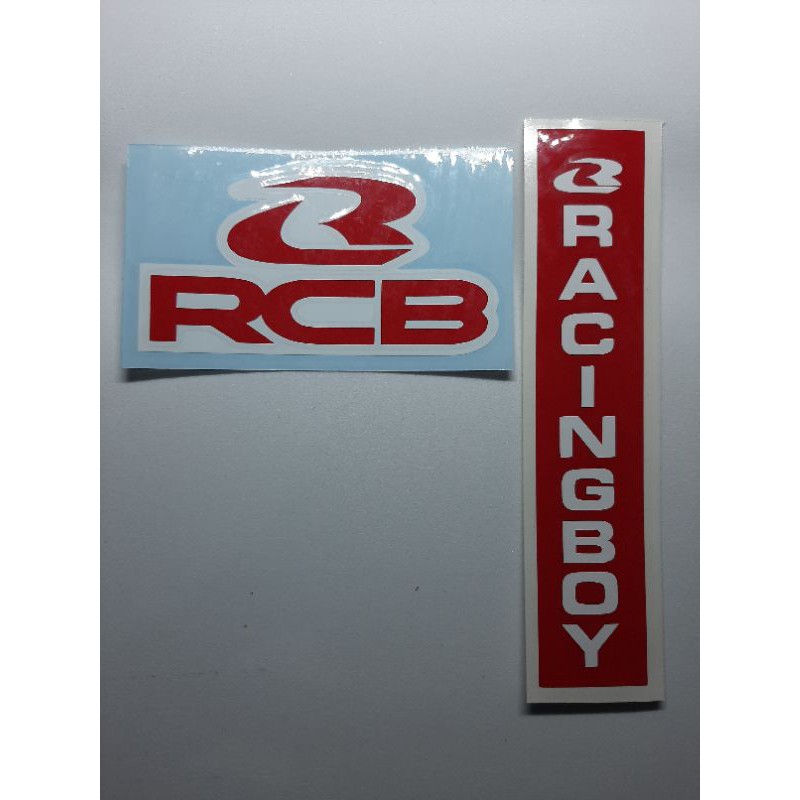 STICKER CUTTING LOGO RACING BOY RCB SHOCK DEPAN