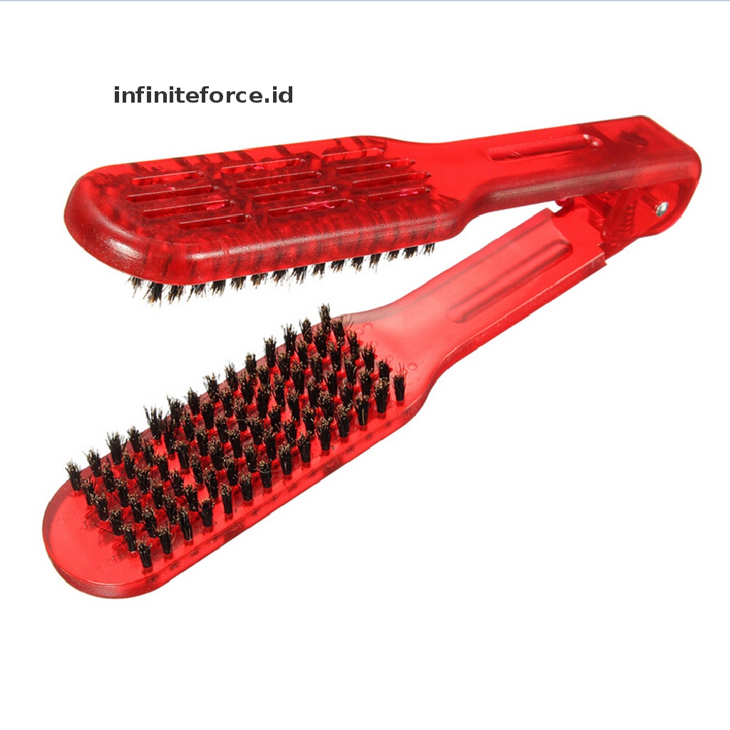 (infiniteforce.id) Sisir Sikat Ganda Bahan Kayu Untuk Meluruskan Rambut