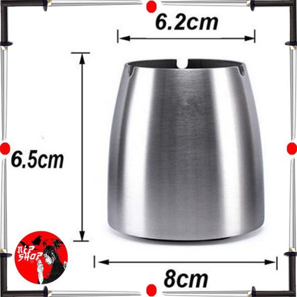 Asbak Rokok Anti Angin Cone Cylinder Stainless Steel- Silver