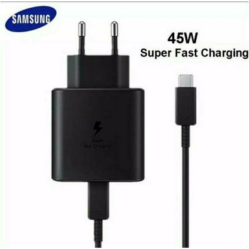 Charger Samsung Note 20 S20 S21 45 Watt Super Fast Charging Type-C Original Packing Travel Adapter