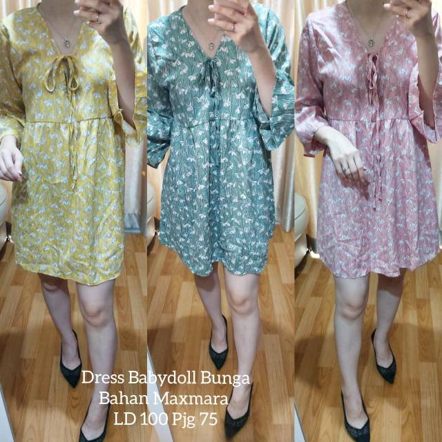 Tunik Babydoll zara bahan maxmara all size