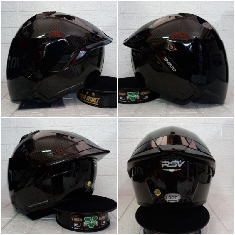 HELM RSV SV300 KARBON BLACK PAKET GANTENG ONGKIR TERMURAH