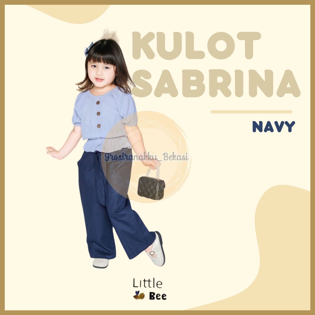 Kulot Anak Polos Sabrina Littlebee Junior Warna Navy Size 2-6Tahun