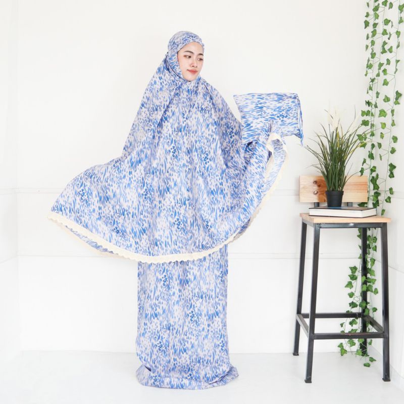 Mukena dewasa saten Apple motif Renda