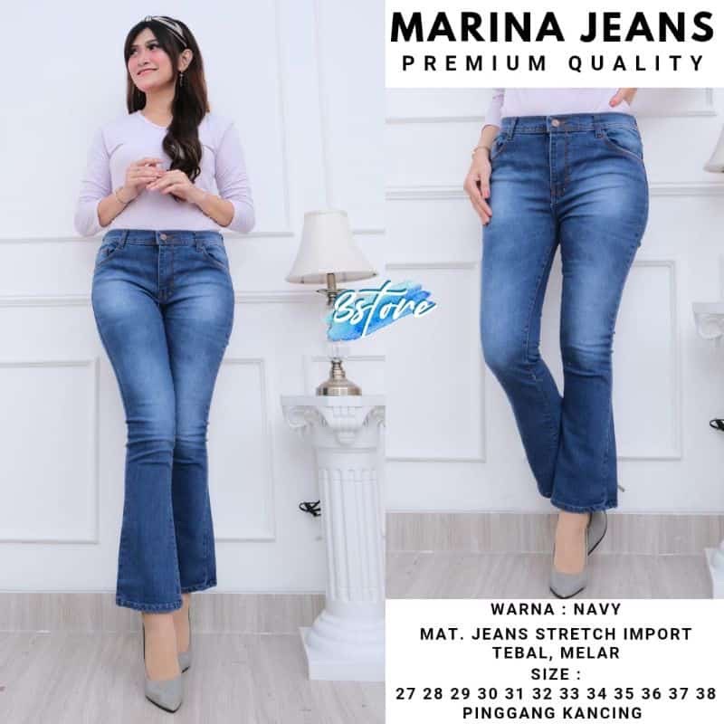 MARINA JEANS|CELANA PANJANG JEANS CUTBRAY