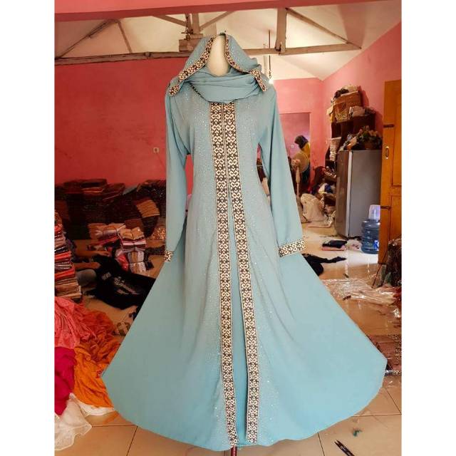 Gamis abaya full payet dan bordir