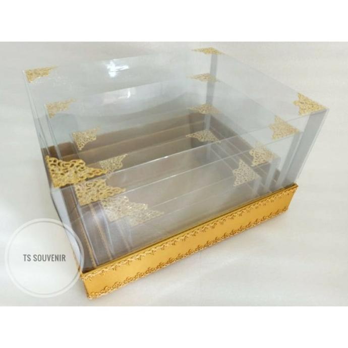

[COD] Kotak hantaran kotak seserahan full mika model siku emas warna gold [COD]