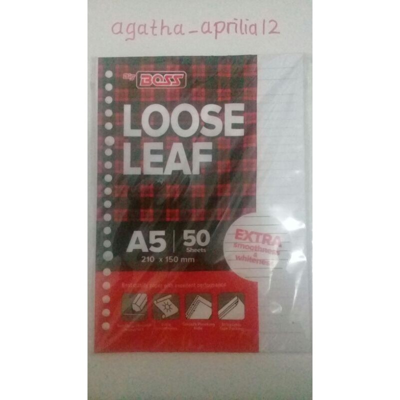 

Isi binder bergaris Big Boss Loose Leaf A5 isi 50 Sheets