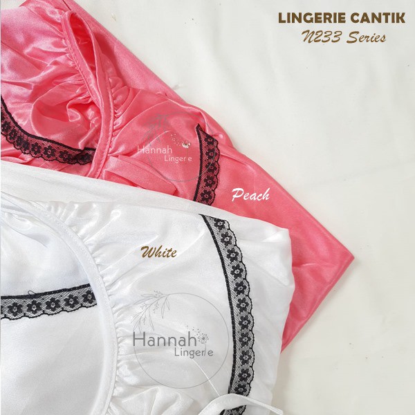 M L XL Baju Tidur Cantik Original Hannah Lingerie Wanita Lingering Linjeri Saten Satik Silk N233