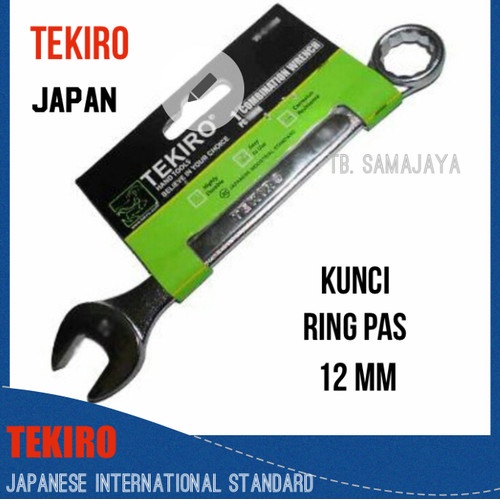 KUNCI RING PAS TEKIRO 12 mm . Japan COMBINATION WRENCH - New Ori