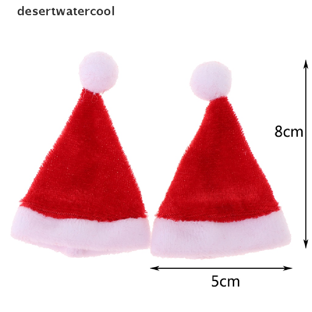 Deid 2Pcs Miniatur Topi Santa Claus Untuk Dekorasi Rumah Boneka