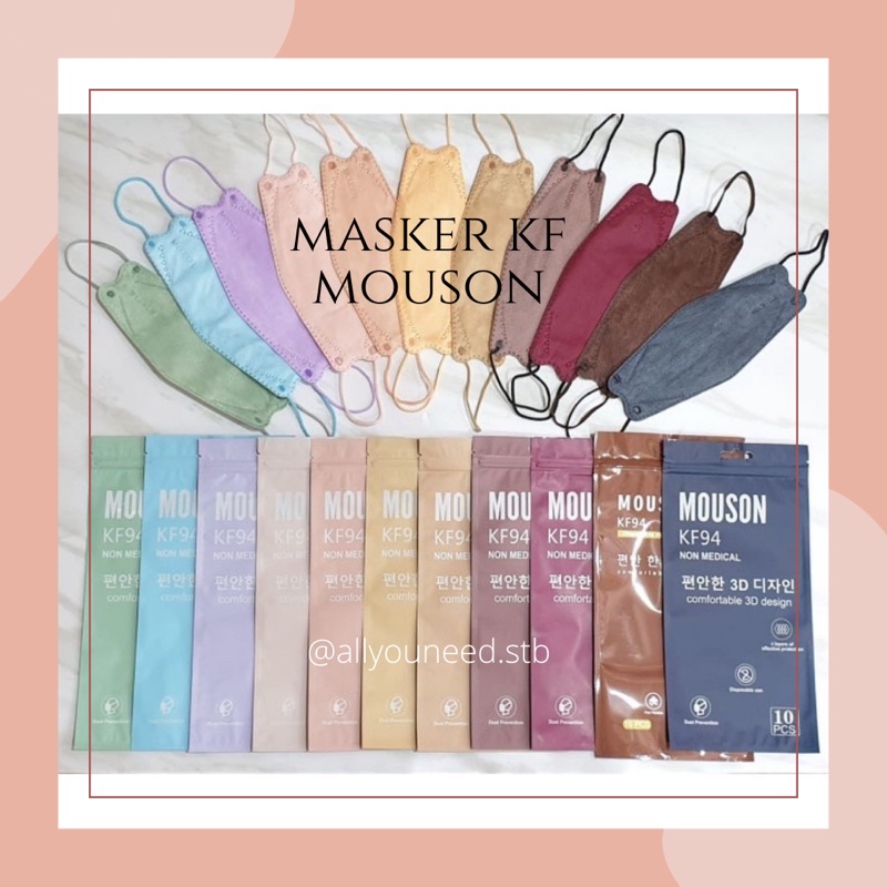 MASKER KF94 3D MOUSON | MASKER KF94 4D 4Ply MOUSON waarna warni