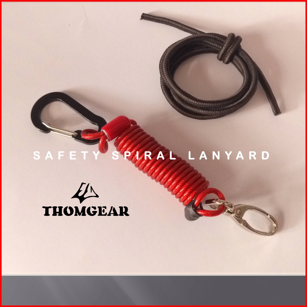 Tali Pengaman Carabiner Gantungan Kunci Spiral Lanyard Besar dan Kecil Custom Untuk Kunci Ratchet Pistol Kontak Motor Mobil Elastis Bahan Kawat Sling Lanyard 01