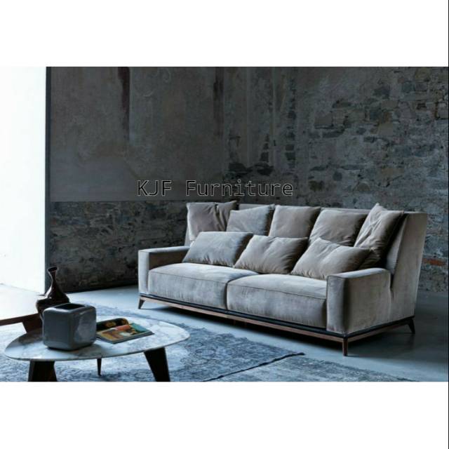 Sofa retro minimalis mewah set 3 dudukan lengkap set bantal sofa