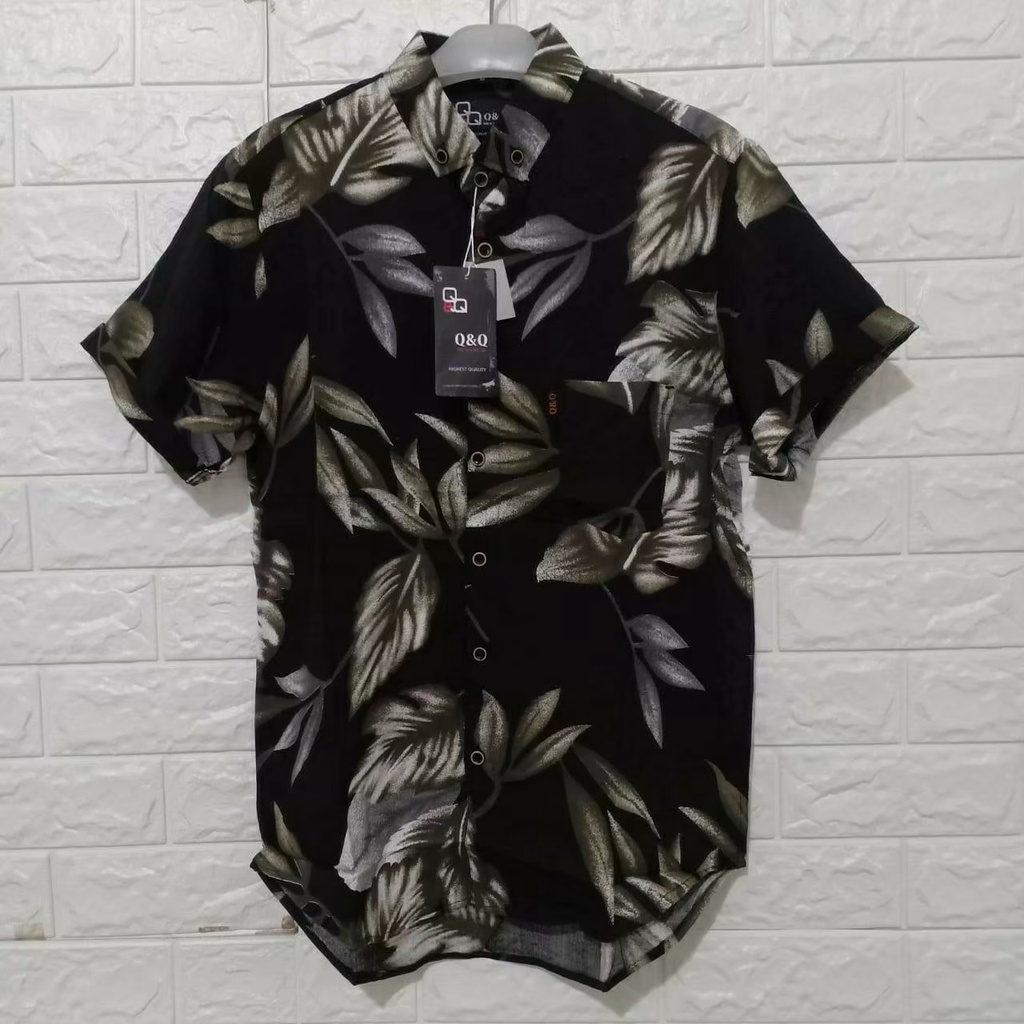 Kemeja Hawaii Pria Motif/ Kemeja Hawai Pria Bahan Rayon Lengan Pendek Baju Kemeja Hawai Pria Pantai Cowok Bali REGGAE Cowok Pendek Satai Rayon Halus Motif Printing Retro [COD]