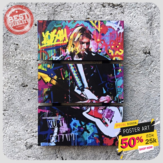 Hiasan dinding - Pajangan dinding - Poster Kurt Cobain - Dekorasi dinding - Nirvana - 091955FHZ