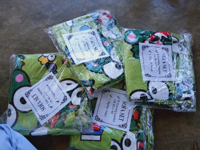 Terlaris!!! Grosir Sofa Set/set Tamu / Sarung Bantal Sofa 40x40 Taplak Meja Motif Red Carnation