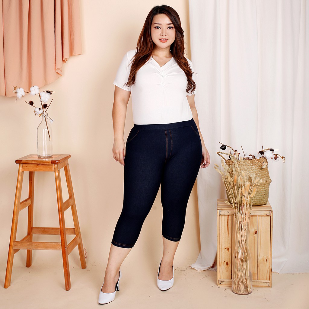 celana legging denim wanita 7/8