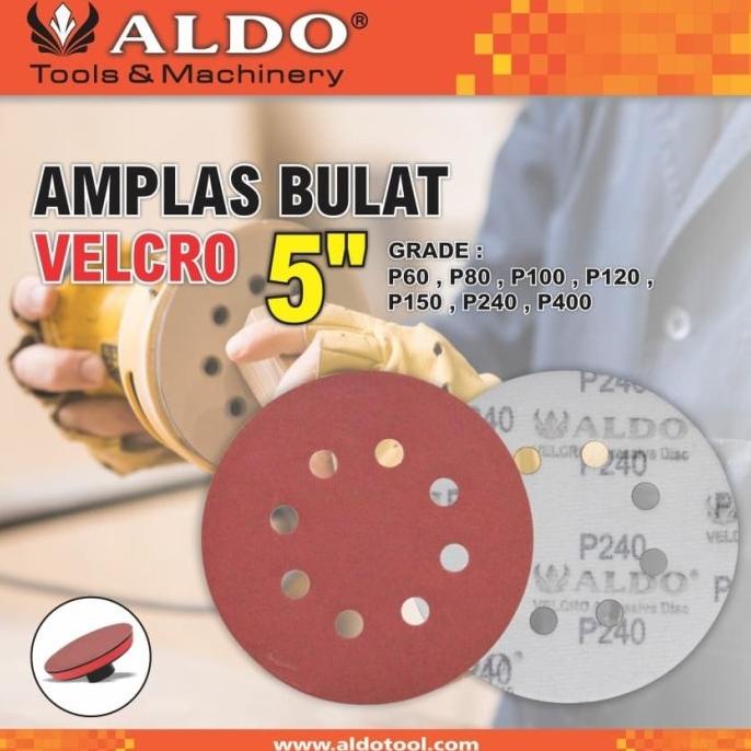 ~~~] ALDO AMPLAS bulat velcro 5 inch GRIT 800 lubang hamplas