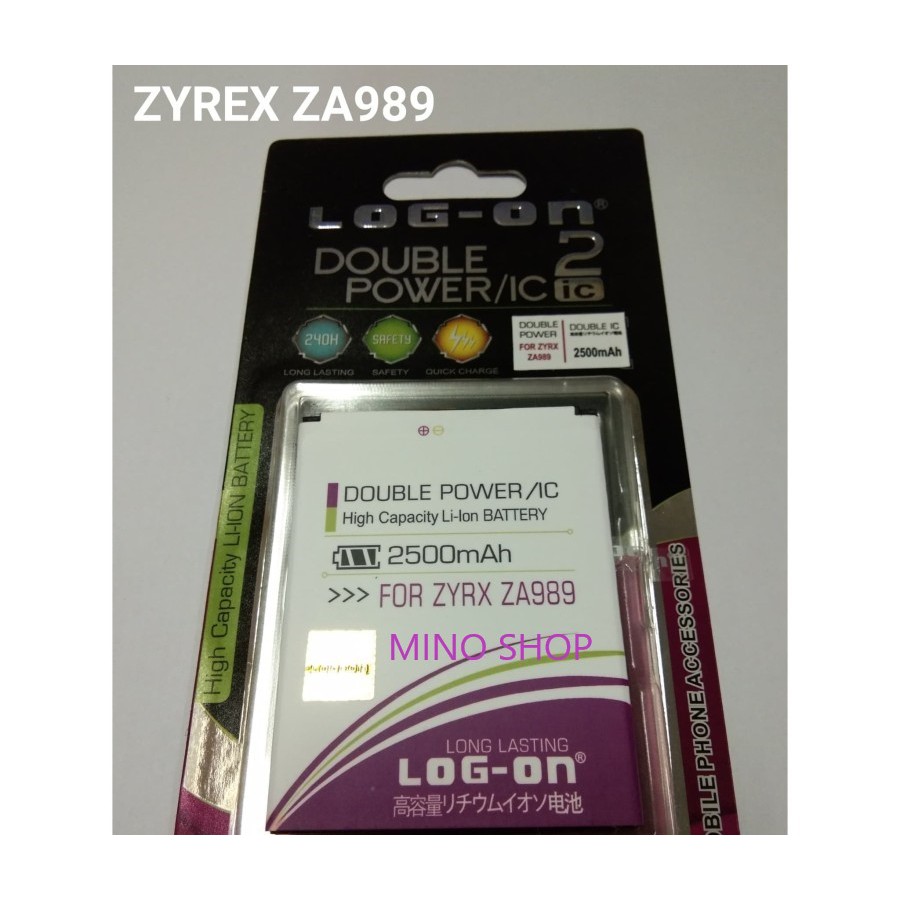 BATERAI ZYREX ZA989 LOG ON DOUBLE POWER BATTERY