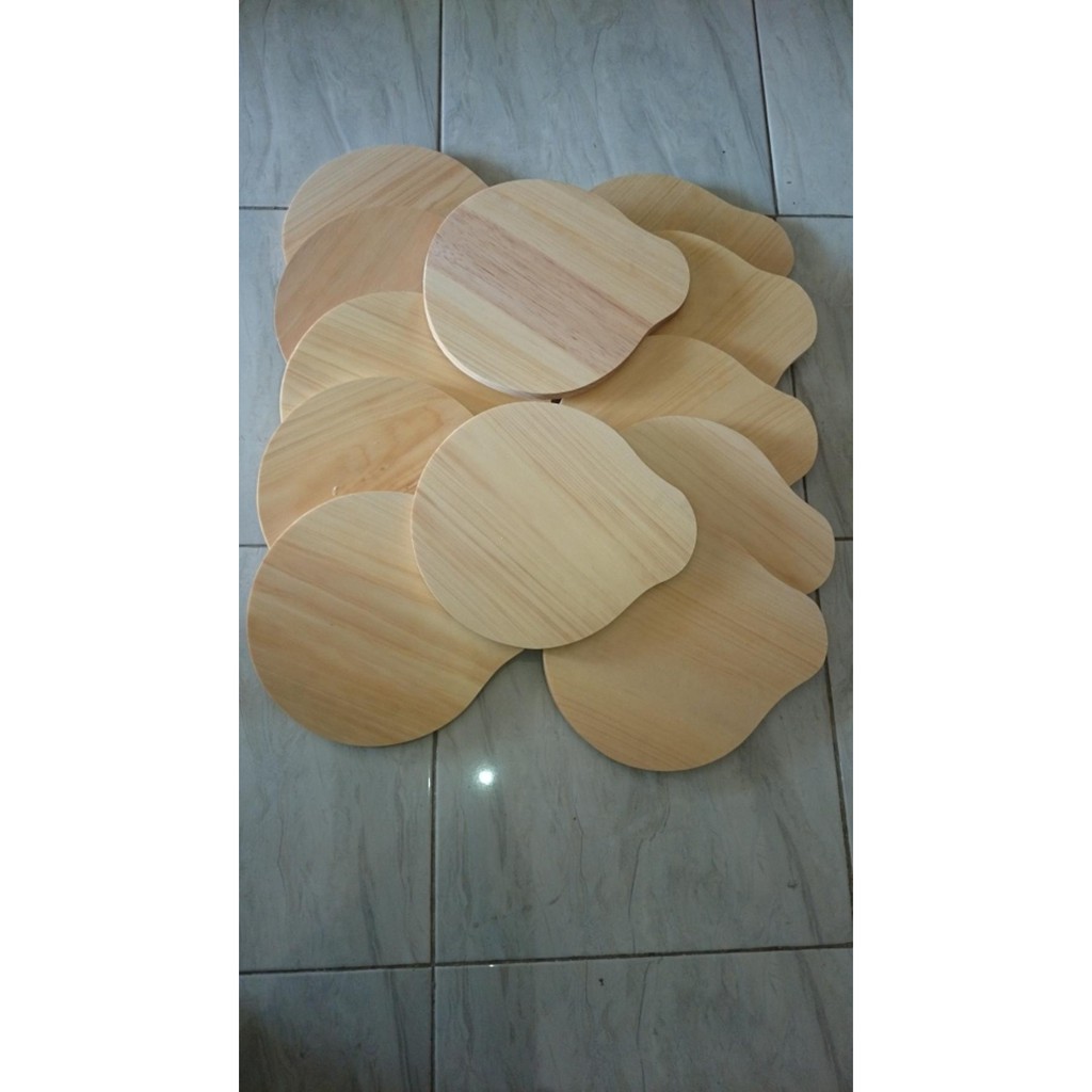 Talenan Kayu Telinga Pinus Diameter 25 cm / Wooden Cutting Board / Talenan Pizza Telinga